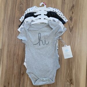 Cloud Island Baby Gender Neutral Hedgehog Set Of 4 Onesies, 3-6M, NWT